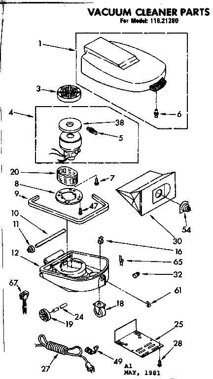 Kenmore 11621280 base assembly diagram