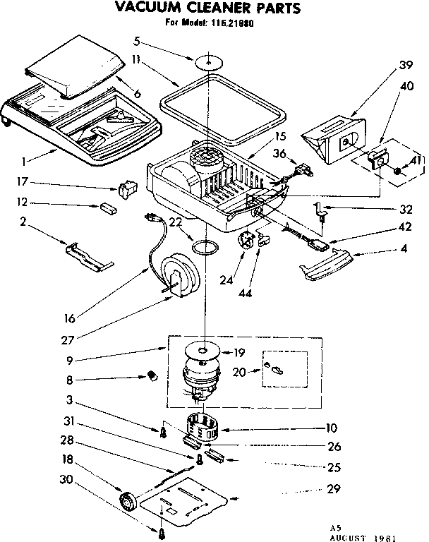Kenmore 11621880 base assembly diagram