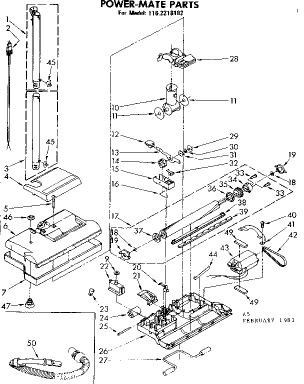 Kenmore 1162218182 powermate parts diagram