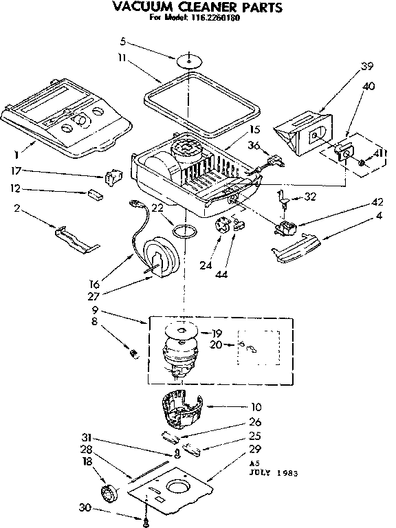Kenmore 1162260180 base assembly diagram