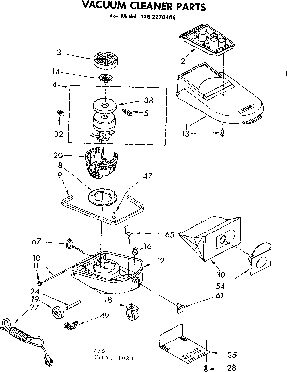 Kenmore 1162270180 base assembly diagram