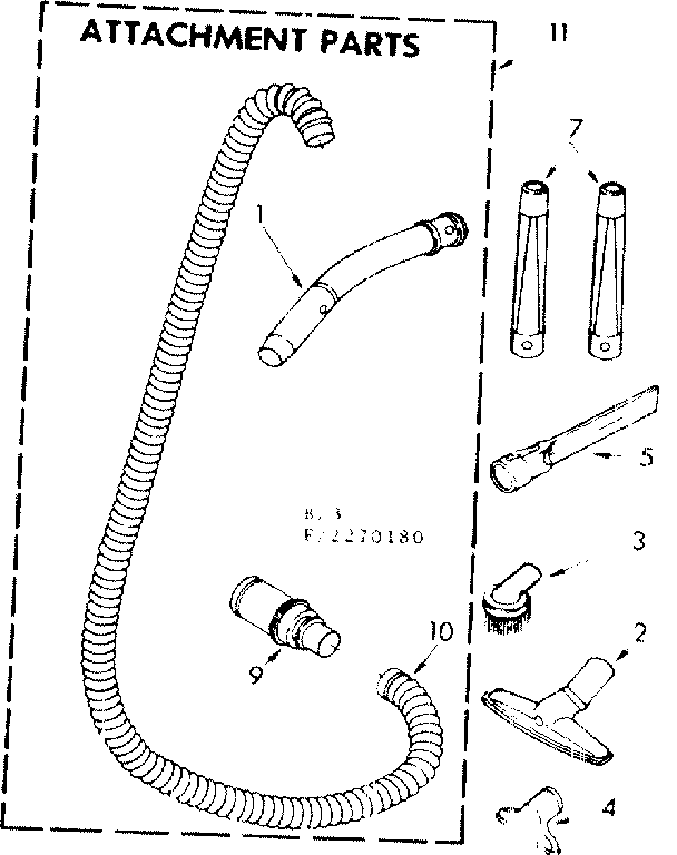 Kenmore 1162270180 attachment parts diagram