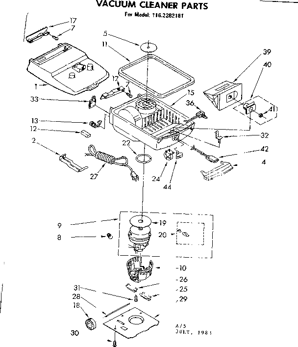 Kenmore 1162282181 base assembly diagram