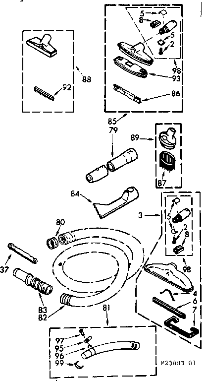 Kenmore 11623883 attachment parts diagram
