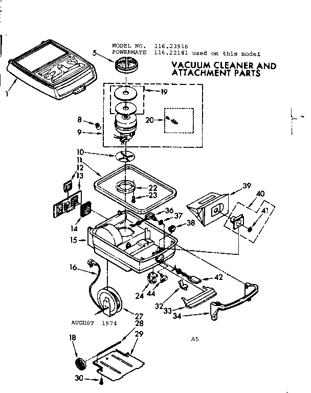 Kenmore 11623916 base assembly diagram
