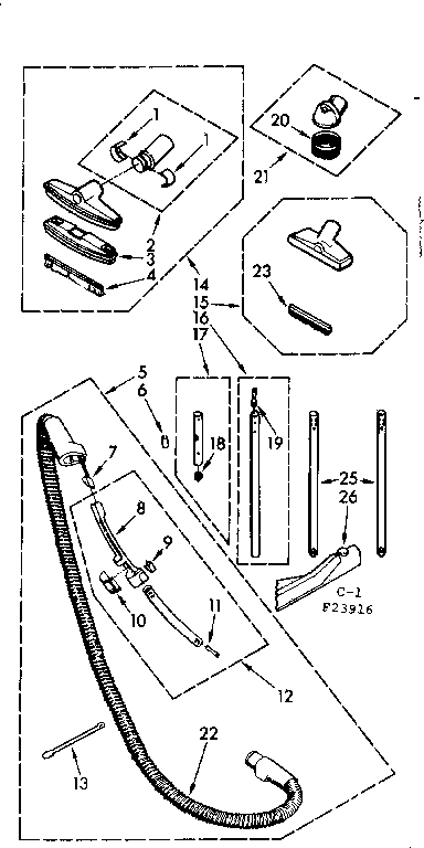 Kenmore 11623916 attachment parts diagram