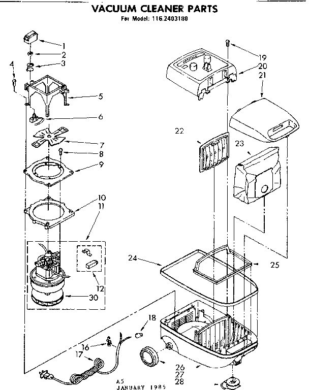 Kenmore 1162403180 base assembly diagram