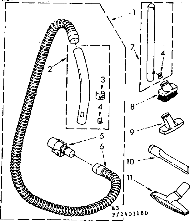 Kenmore 1162403180 hose ant attachment parts diagram