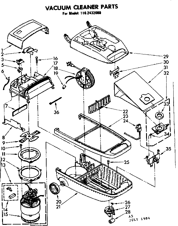 Kenmore 1162432080 base assembly diagram