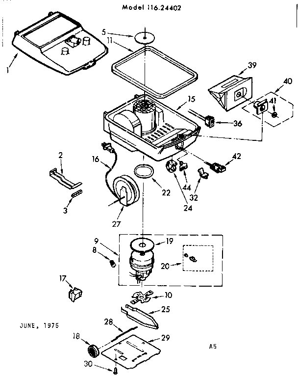 Kenmore 11624402 base assembly diagram