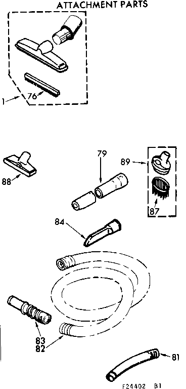 Kenmore 11624402 attachment parts diagram