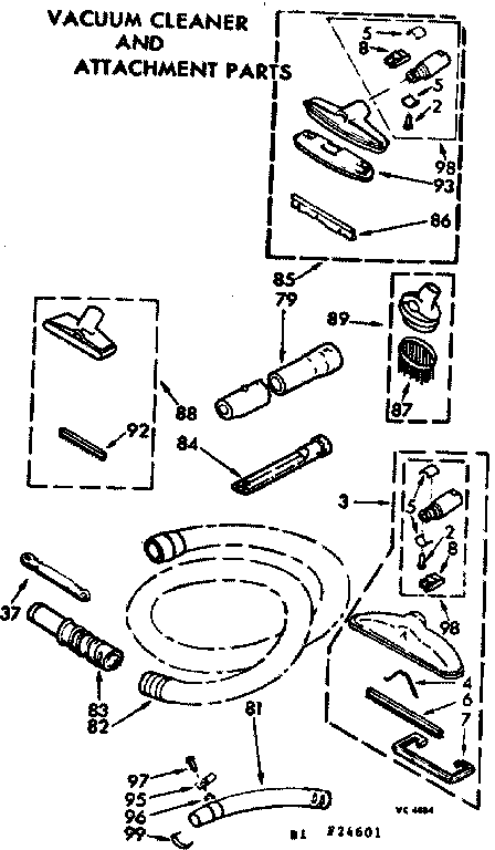 Kenmore 11624601 attachment parts diagram