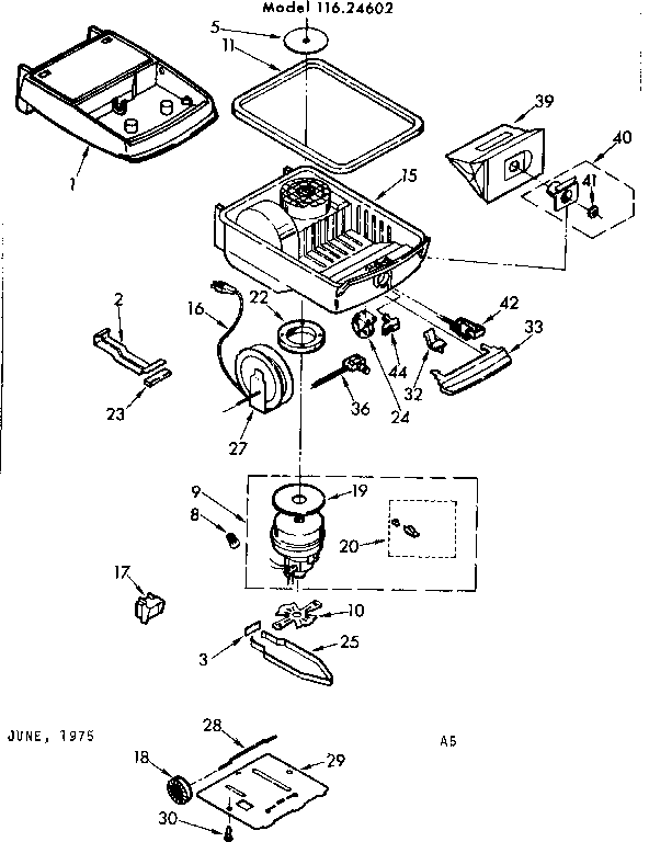 Kenmore 11624602 base assembly diagram