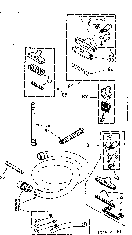 Kenmore 11624602 attachment parts diagram