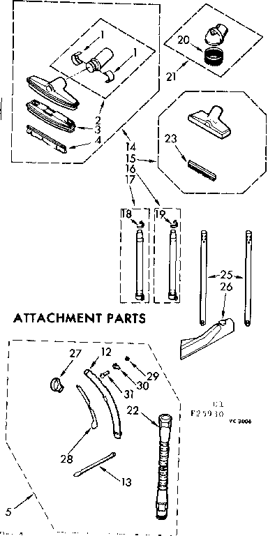 Kenmore 11625930 attachment parts diagram