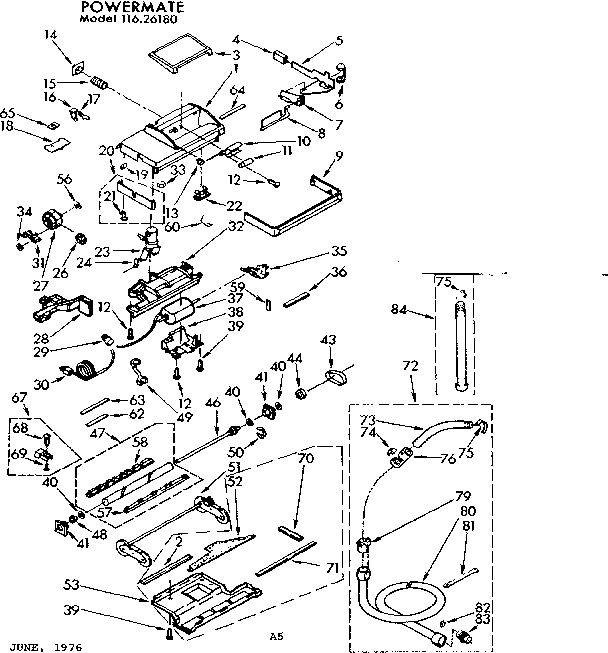 Kenmore 11626180 power mate diagram