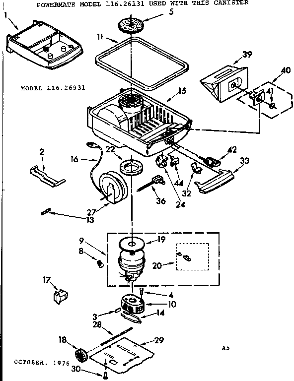 Kenmore 11626931 base assembly diagram