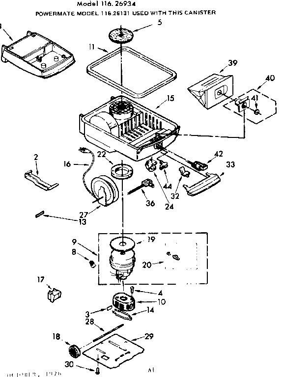 Kenmore 11626934 base assembly diagram