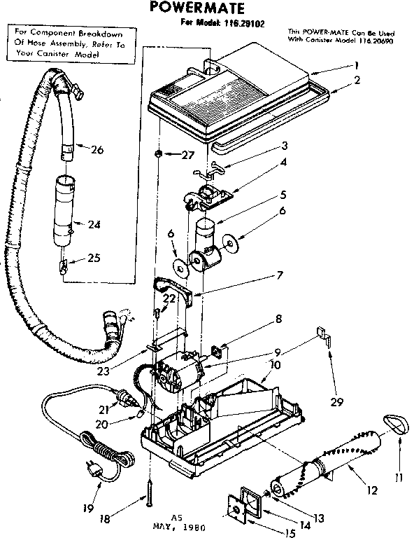Kenmore 11629102 power mate diagram
