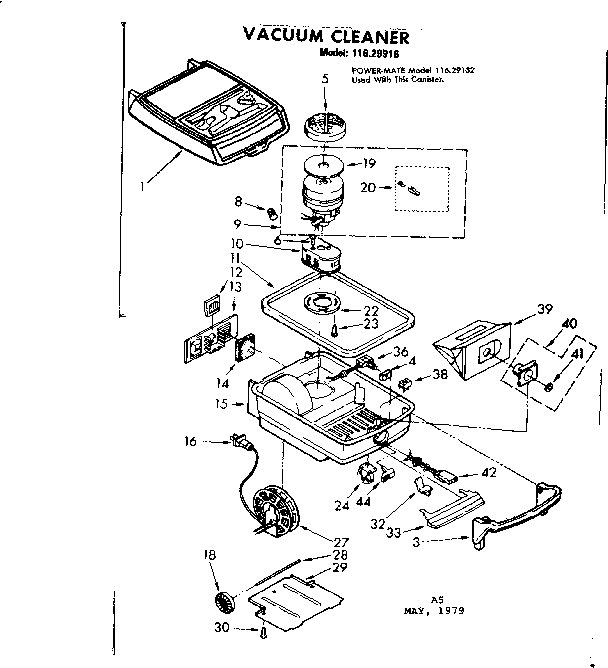 Kenmore 11629916 base assembly diagram