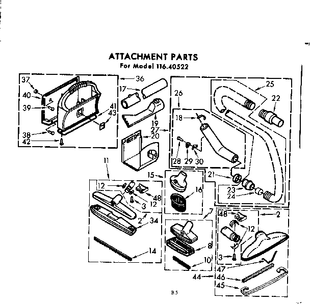 Kenmore 1164052291 attachment parts diagram