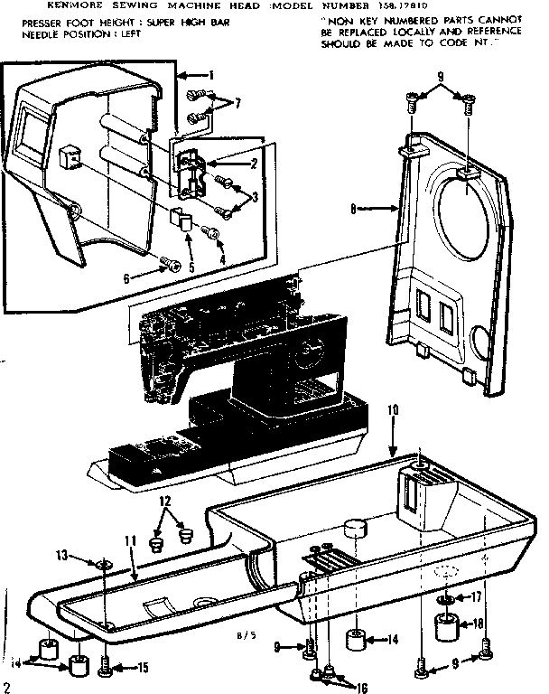 Kenmore 15817910 base assembly diagram