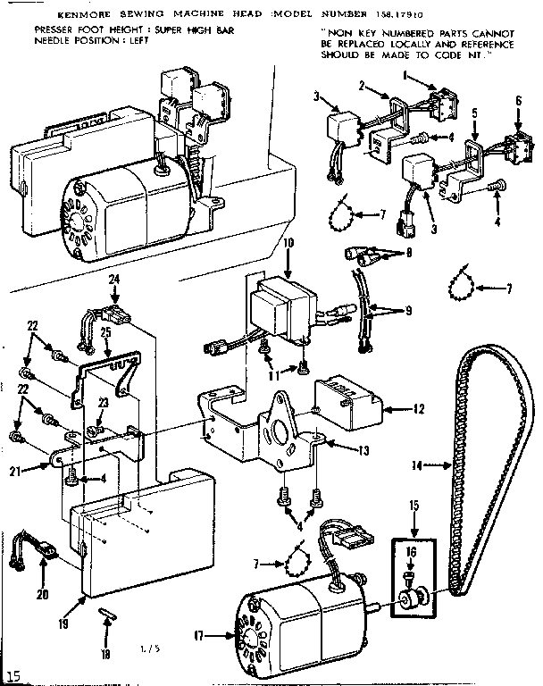 Kenmore 15817910 motor assembly diagram