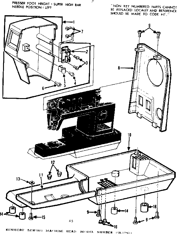 Kenmore 15817911 base assembly diagram
