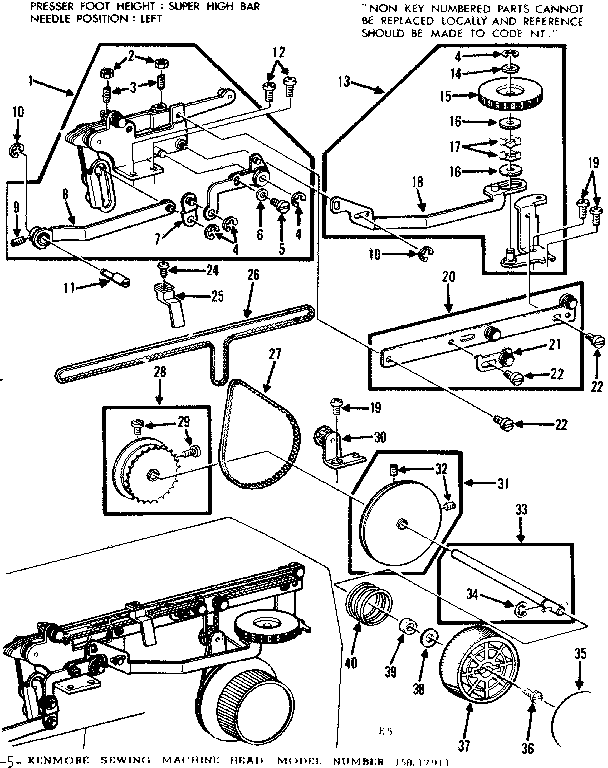 Kenmore 15817911 zigzag guide assembly diagram