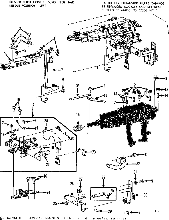 Kenmore 15817911 buttonhole control assembly diagram
