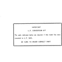 Kenmore 1037377041 l.p. conversion kit diagram