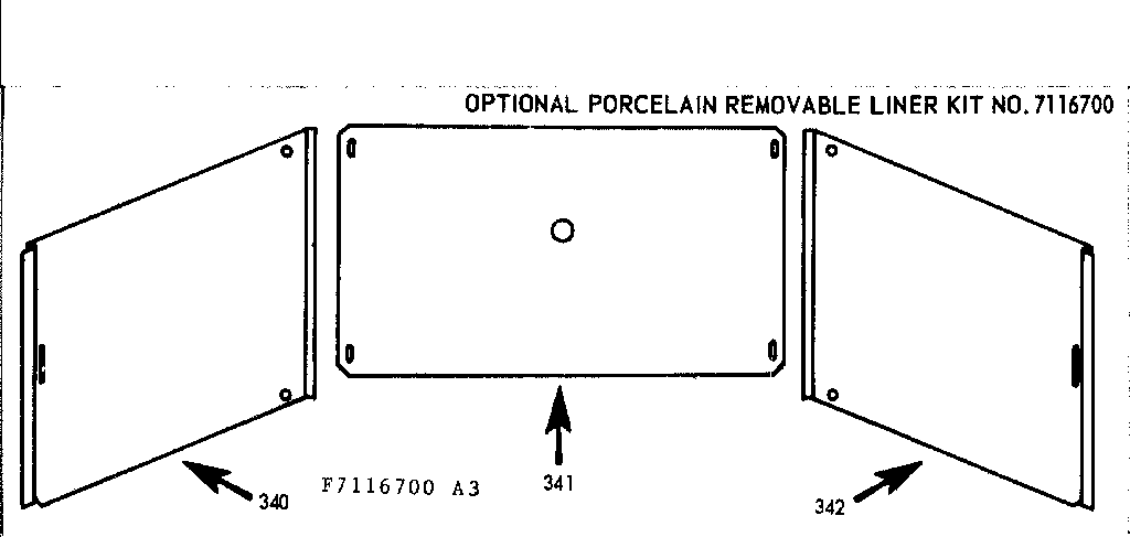 Kenmore 1037786602 optional porcelain liner diagram