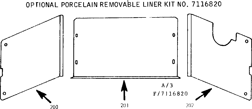 Kenmore 1037846861 optional porcelane liner diagram