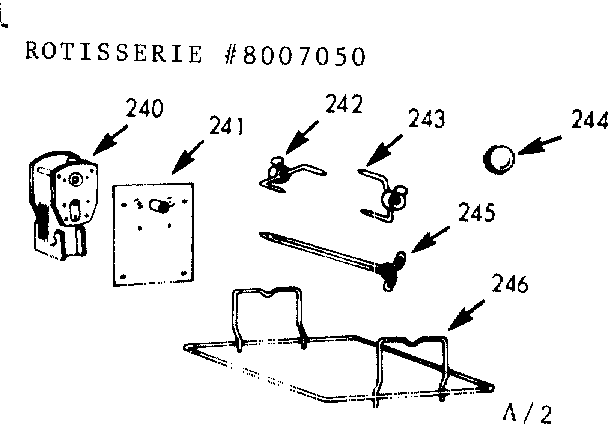 Kenmore 1039227000 rotisserie 8007050 diagram
