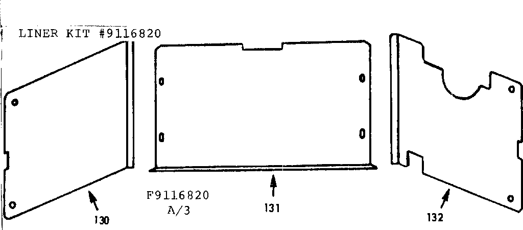 Kenmore 1039846861 optional oven liner diagram