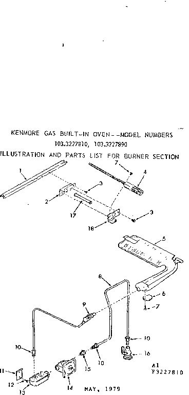 Kenmore 1033227810 burner section diagram