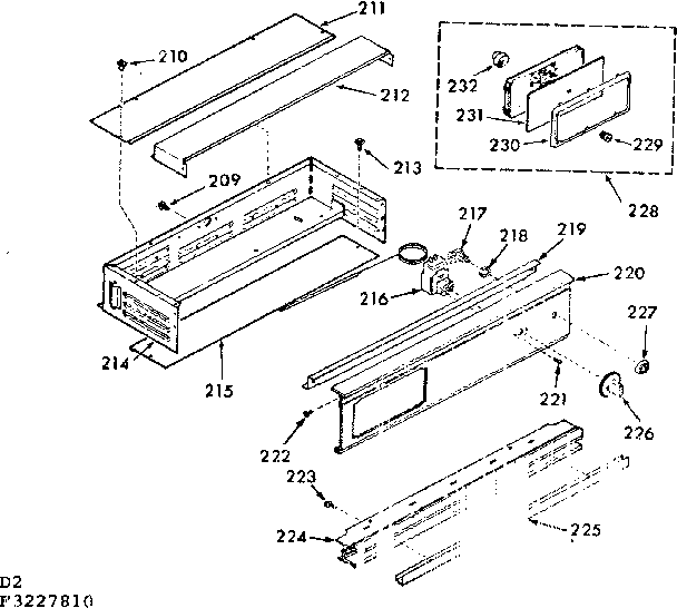 Kenmore 1033227810 control panel section diagram