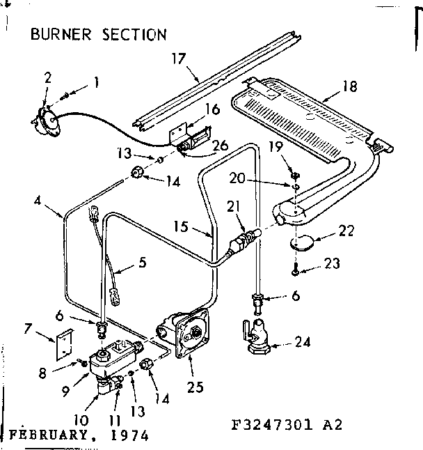 Kenmore 1033247301 burner section diagram