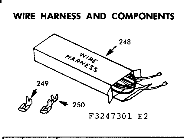 Kenmore 1033247301 wire harness and components diagram