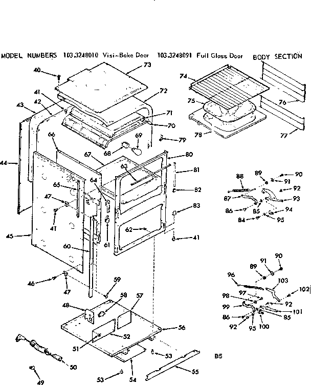 Kenmore 1033248010 body section diagram
