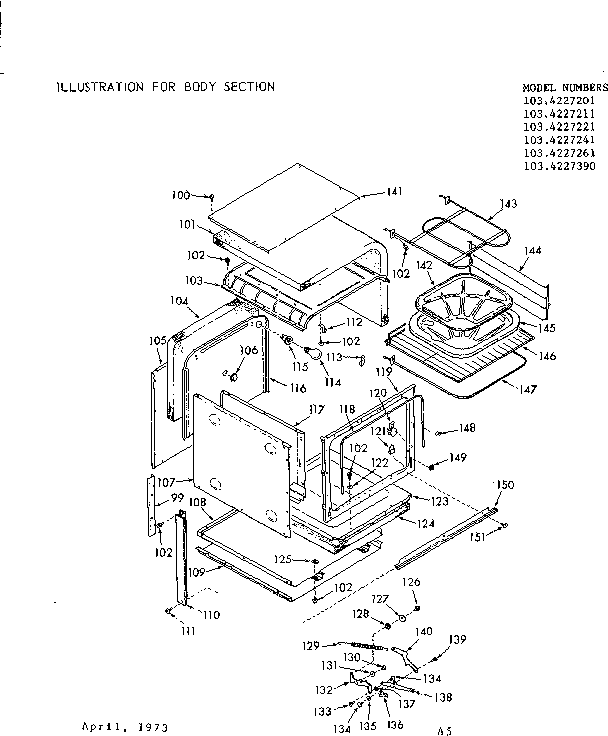 Kenmore 1034227261 body section diagram