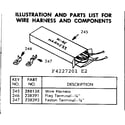 Kenmore 1034227261 wire harness and components diagram