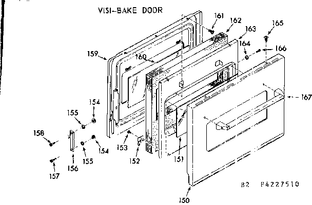 Kenmore 1034227520 visi-bake door diagram