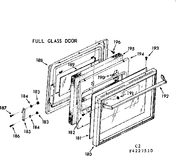 Kenmore 1034227520 full glass door diagram