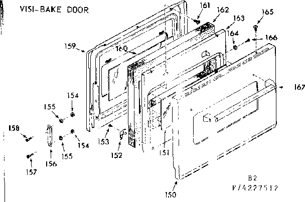 Kenmore 1034227512 visi bake door diagram