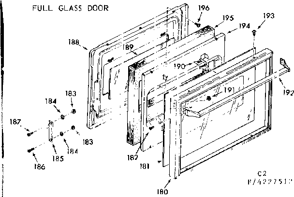 Kenmore 1034227512 full glass door diagram