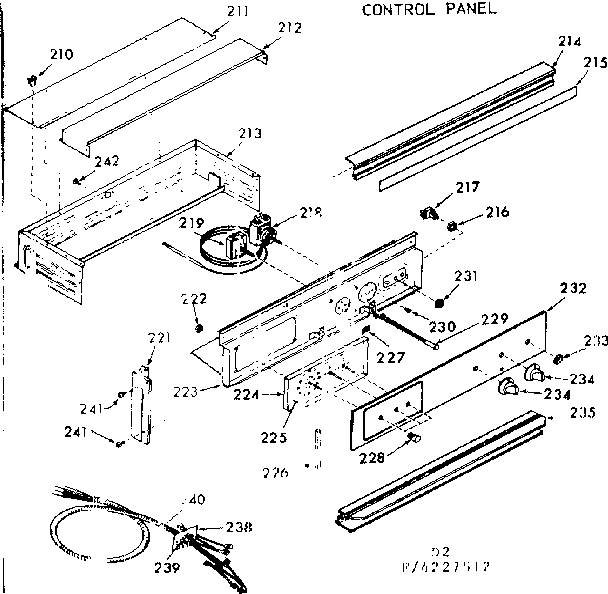 Kenmore 1034227512 control panel diagram