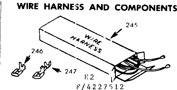 Kenmore 1034227512 wire harness and components diagram