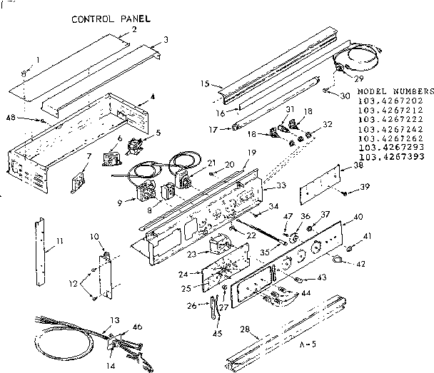 Kenmore 1034267262 control panel diagram
