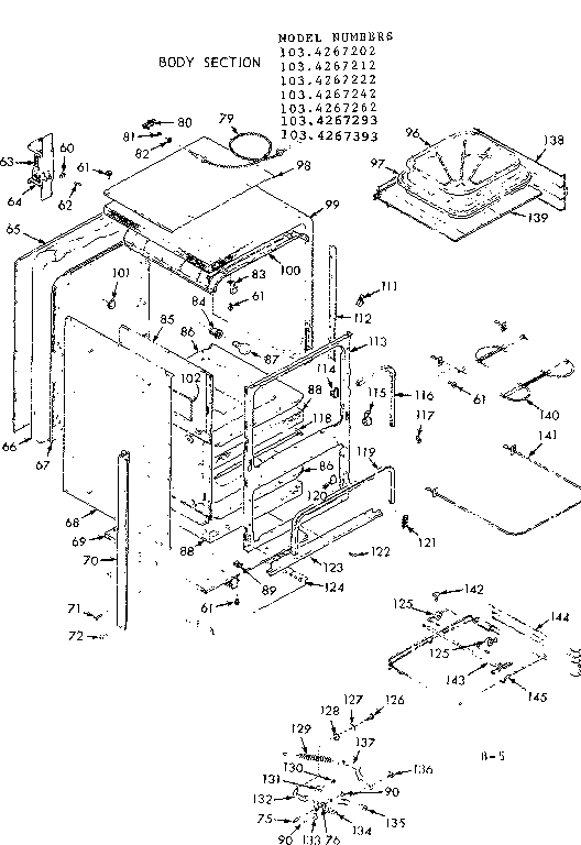 Kenmore 1034267262 body section diagram